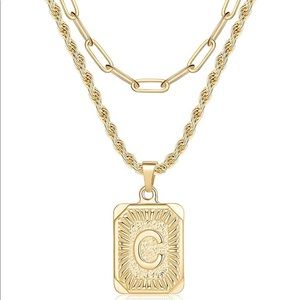 Gold Layered Initial "C" Necklace for Women